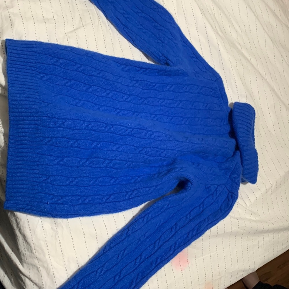 J. Crew. Blue knitted turtle neck